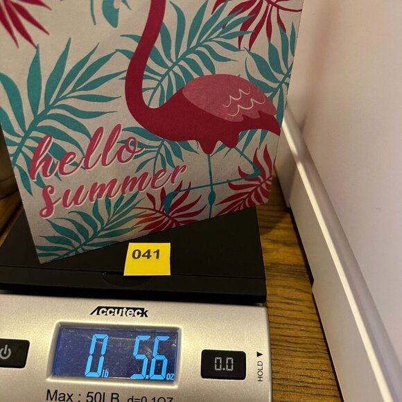 Hello Summer Flamingo Wooden Block Wall Art 6x6 Inches Tropical Decor Pink Green - Picture 9 of 9